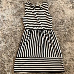 Black and white striped dress size medium
